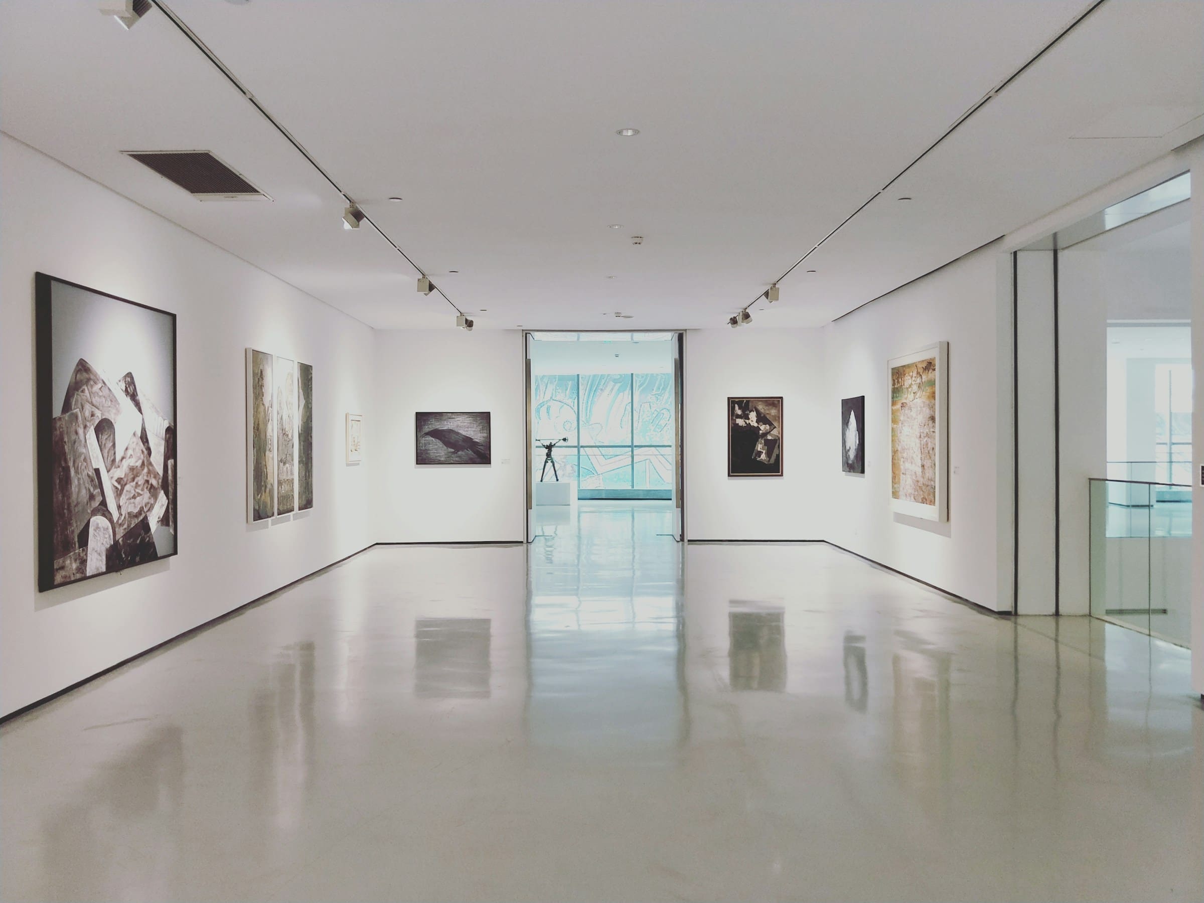 A photo taken inside an art gallery.
