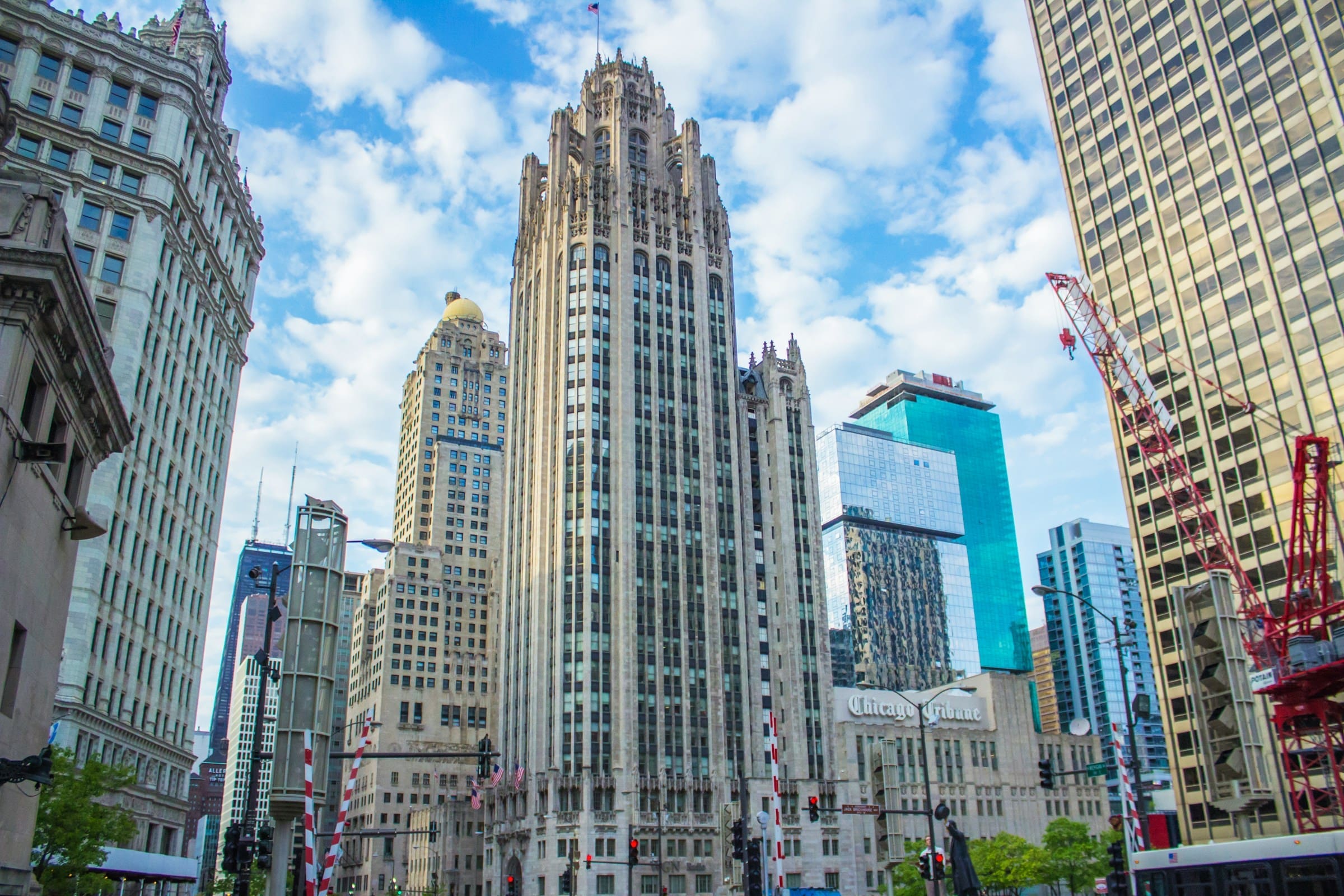 A photo of the Tribune Tower in Chicago.