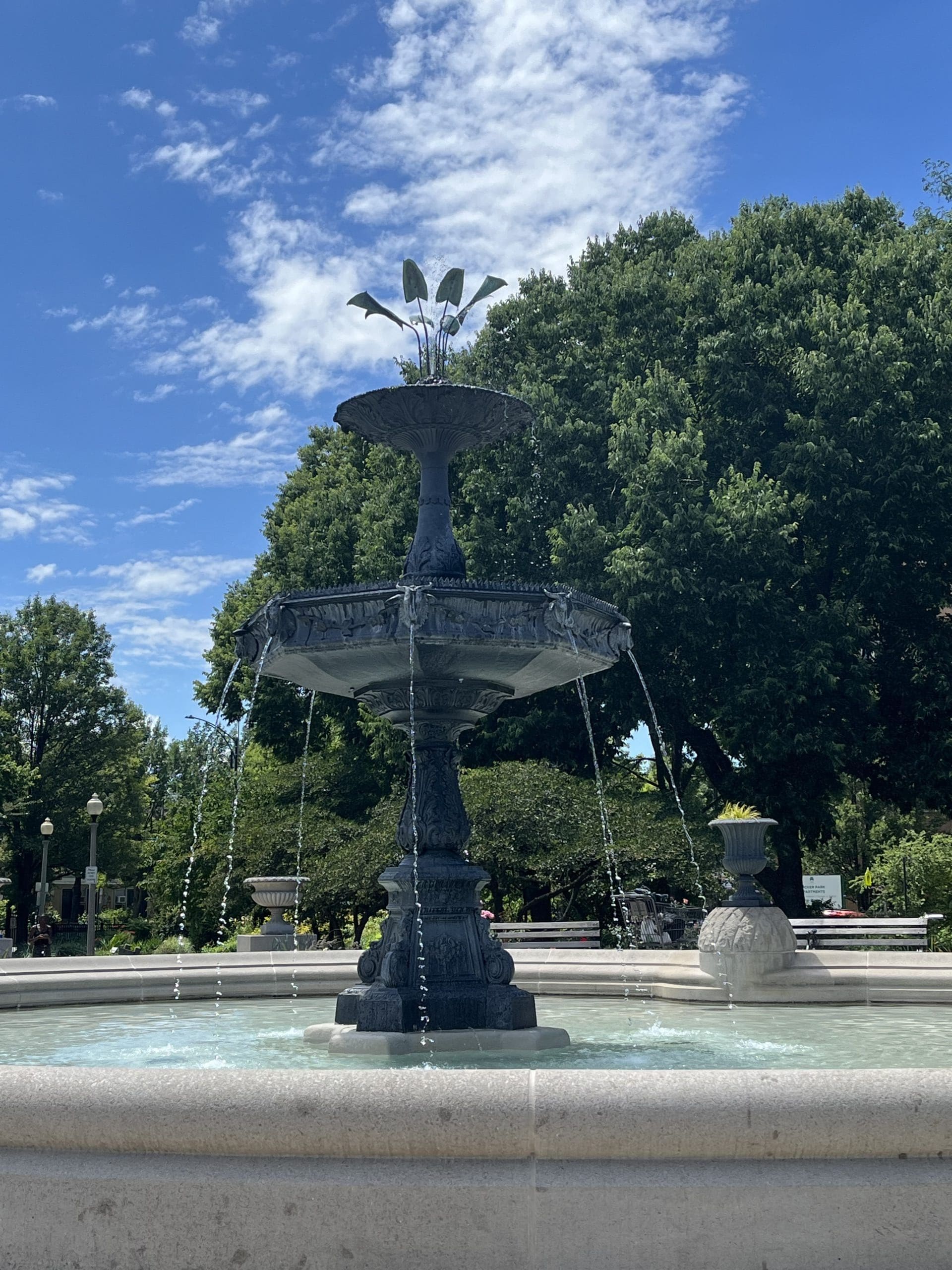 A fountain in Wicker Park in Chicago.