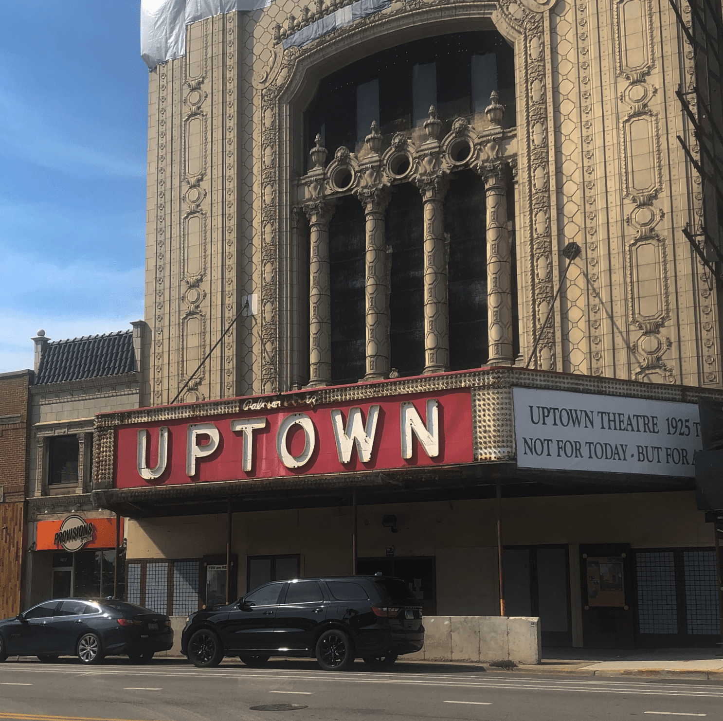 An image of the Uptown Theater in Chicago.
