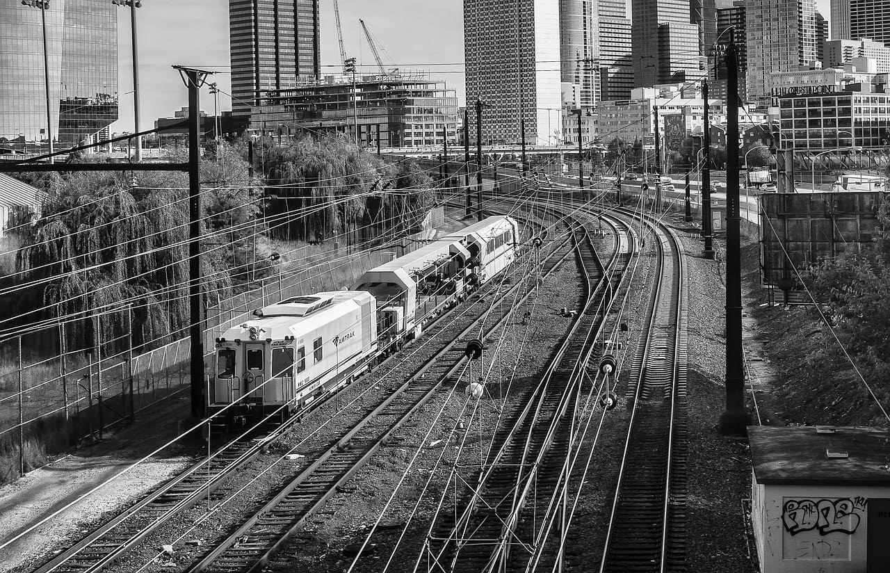 A commuter train in Philadelphia.